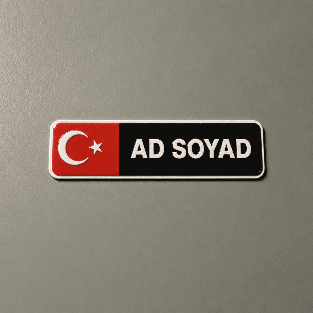 Türk Bayraklı İsim Etiketi